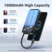 With Retractable Cable Power Bank 10000mAh For Smart Phone Power Bank PD 20W Fast Charging Portable External Battery Charger 2