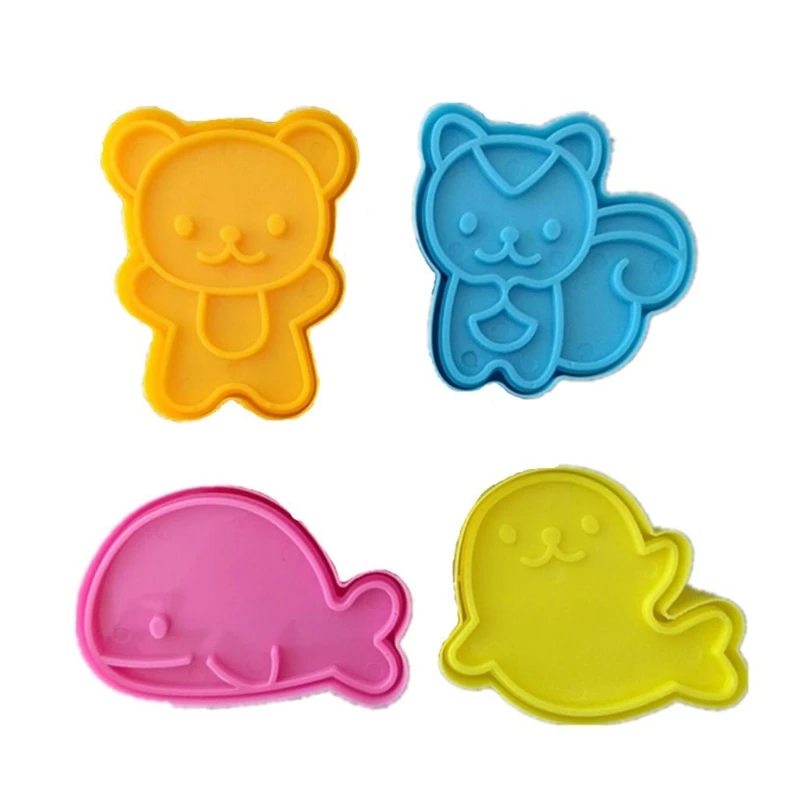 

4 PCS Sandwich Cutter Animal Friends DIY for Kids Riceball Box Lunch