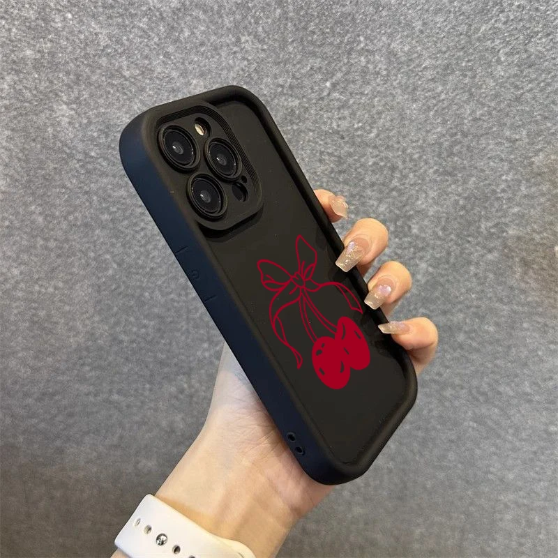 Charming Red Cherry Silicone Phone Case - Soft Protective Cover