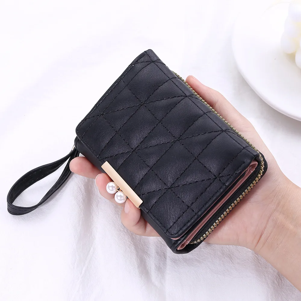 Woven PU Leather Wallet Credit Card Bag Zipper Change Coin Purse Key Handbag  New | eBay