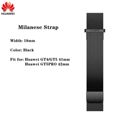 Premium Leather & FKM Sport Band - 18mm Watch Strap - GT4 41mm (Milanese Black)