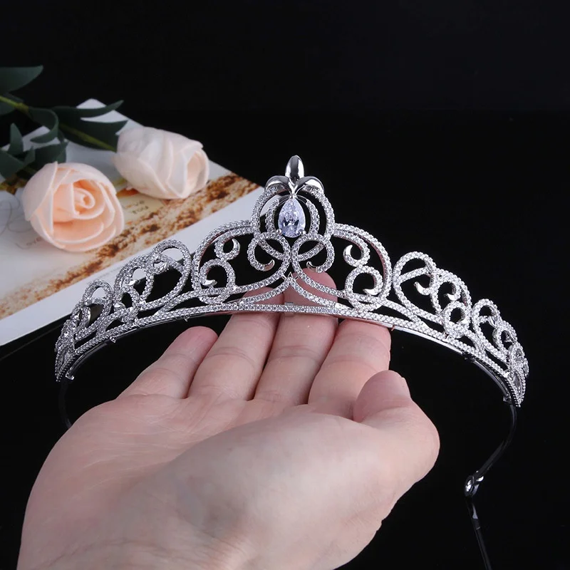 

High-End Hair Accessories Bride Wedding Crown Micro Inlaid Zircon Crown Wedding Headdress Wedding Accessories Wedding Ornament