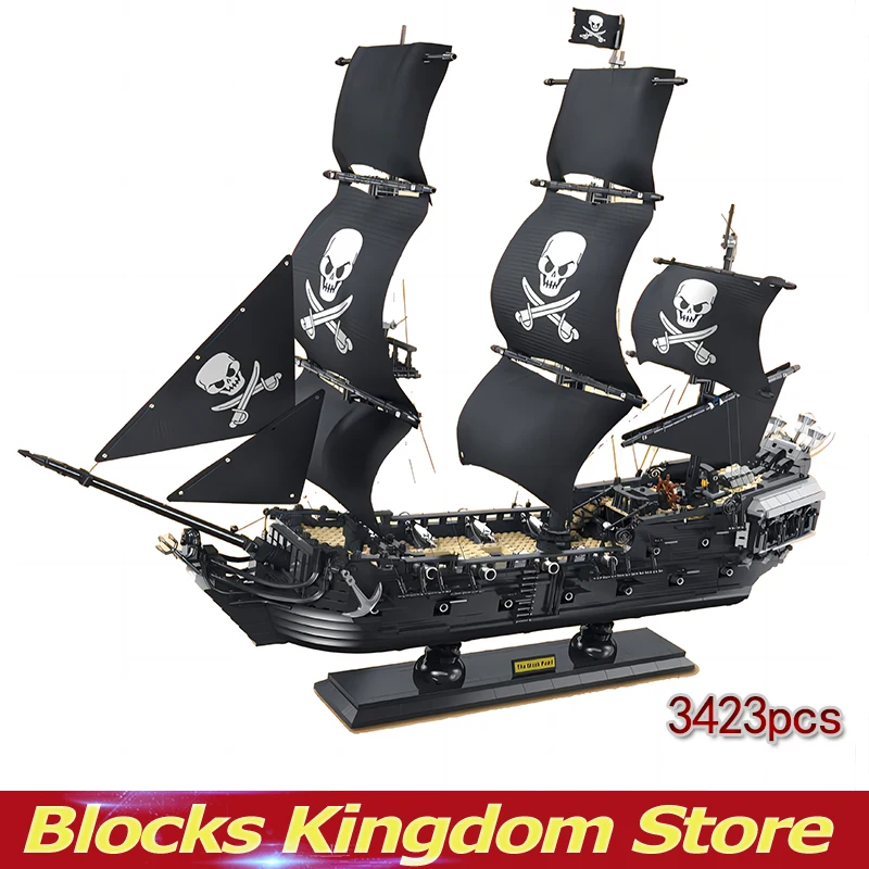 Building Blocks Creative Expert Ideas Pirate The Caribbean Black Pearl Boat Bambini Model Bricks Toys Regali Di Compleanno Per Bambini