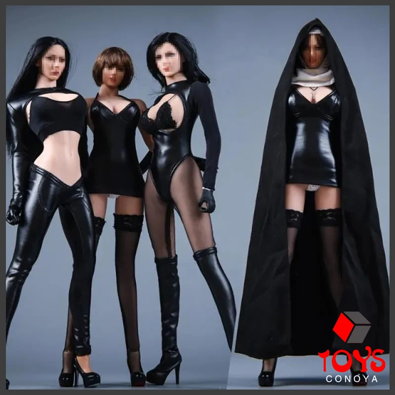 

VSTOYS 19XG60 1/6 Church Girl Nun Cloak Black Leather Clothes Set Model Fit 12'' Female Soldier Action Figure Body Dolls