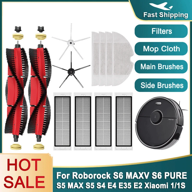 HEPA Filter Side Main Brush for XiaoMi 1 1s Roborock S5 S51 S6 Pure