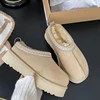 New Warm Fur Ankle Boots Women Flats Platform Slippers Plush Flip Flops Winter Cotton Shoes for Women Brand Design Snow Botas 1