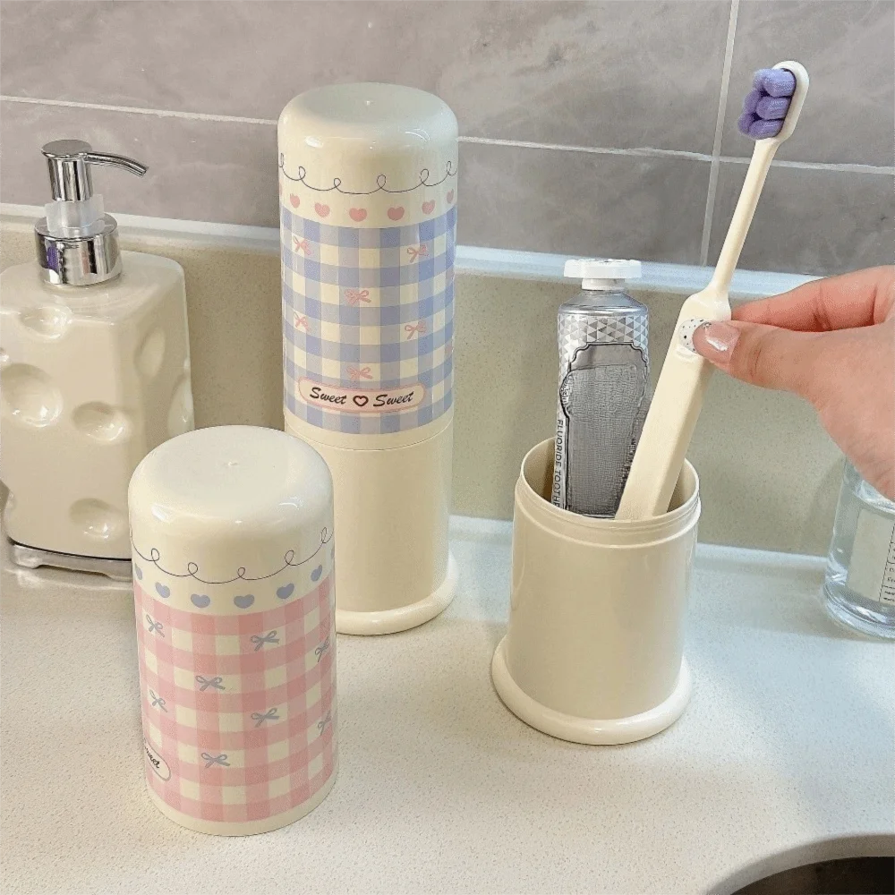 Portable Travel Toothbrush Box And Bathroom Rinse Cup With Lid_voghion.com