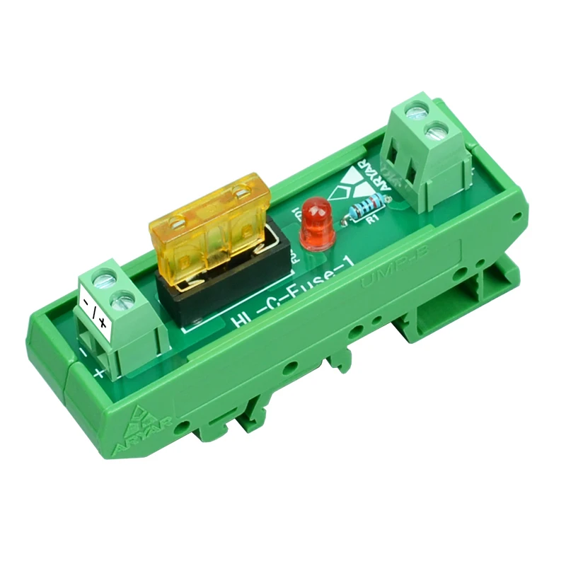 DIN Rail Mount Multi-Position Power Distribution Fuse Module, AC/DC 5-32V Capacity
