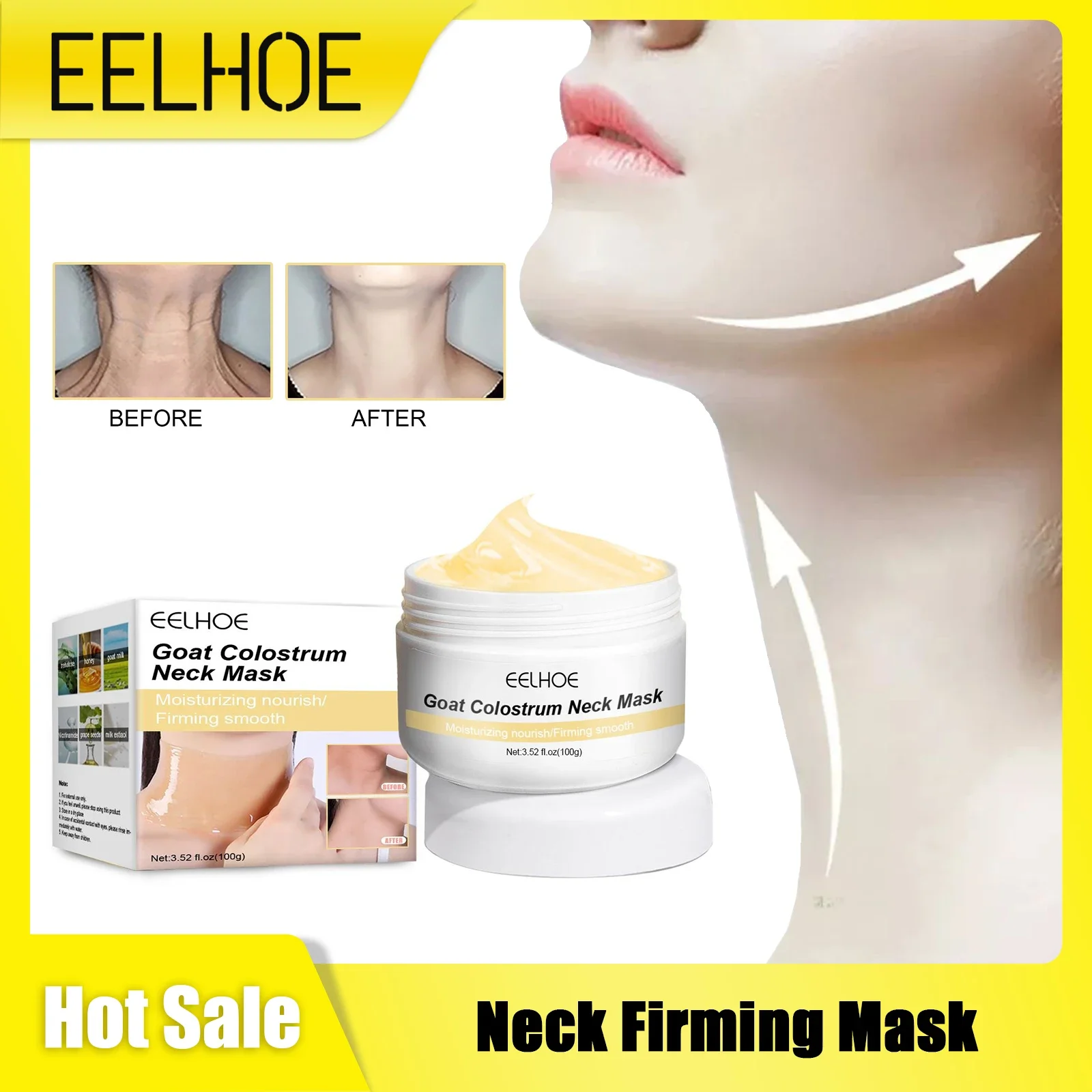 Neck Whitening Mask Remove Fine Lines Anti Aging Deep Moisturize Firming Lifting Massage Soften Hydrating Anti Wrinkle Neck Mask