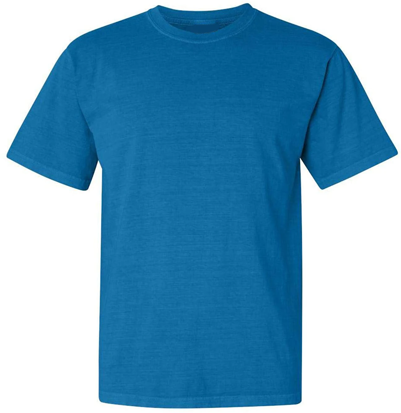 Casual Pure Cotton Blue Solid Color Tshirt Fashion Allmatch Shirt