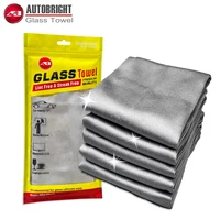 AUTOBRIGHT Gray 40cm x 40cm 400GSM High-Quality Glass Cleaning Towel for Cars Kitchenware Windows Interiors Electronics Cloths 1
