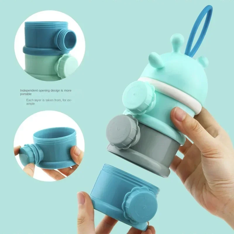 Baby Food Storage Box Milk Powder Box Snack Container 3/4 Layer Bear Style Portable Multiple Openings