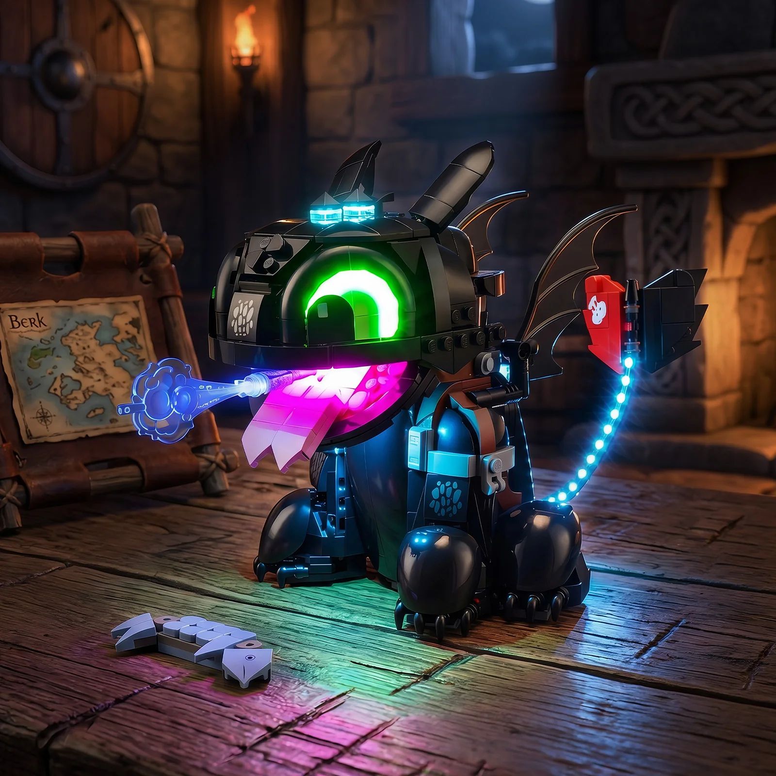 LED Light Set for Toothless Building Blocks - DIY Lamp Kit