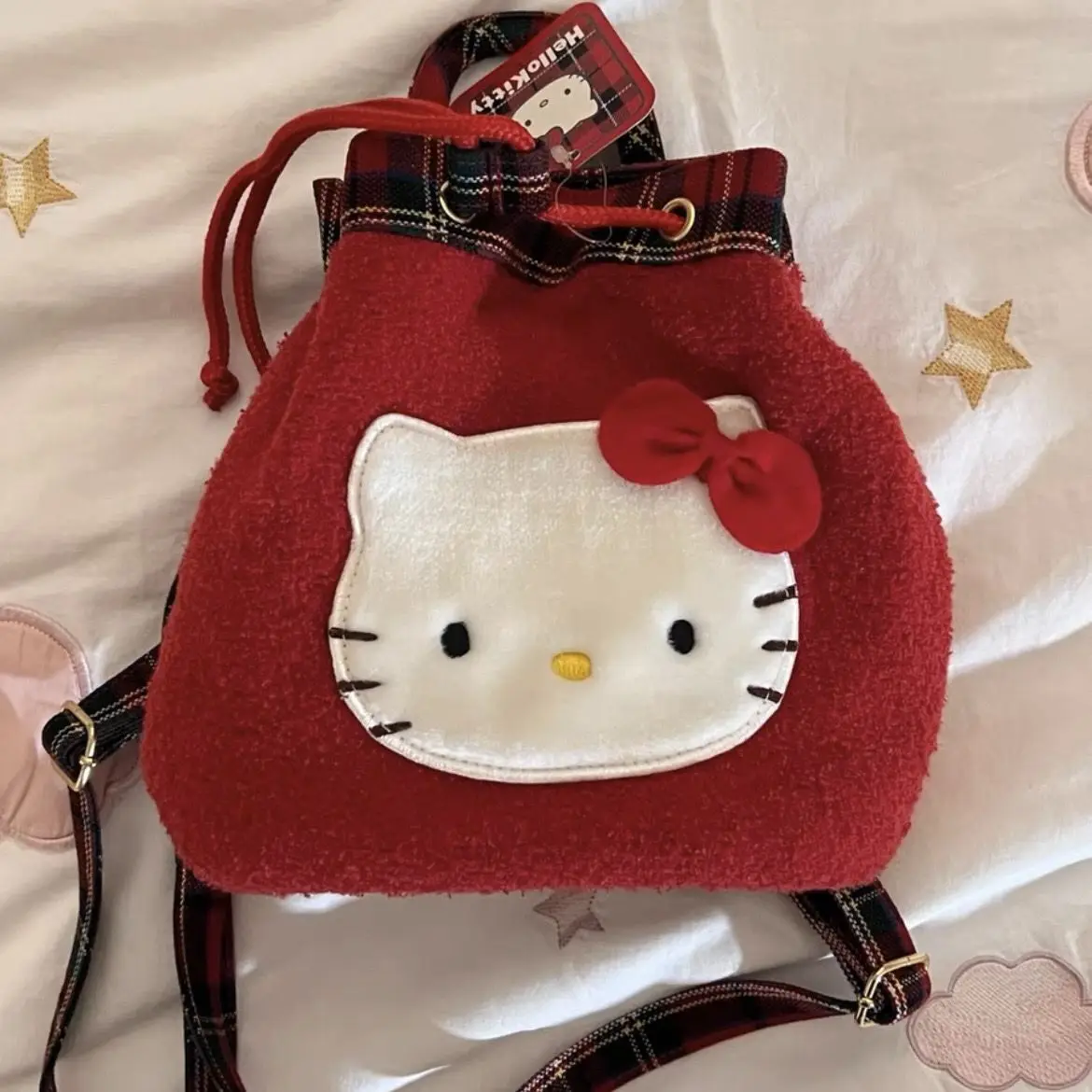 

Мультяшная плюшевая сумка через плечо Sanrio Hello Kittys, аксессуары, милый Рождественский небольшой рюкзак в стиле ретро с аниме, игрушки для девочек, подарок