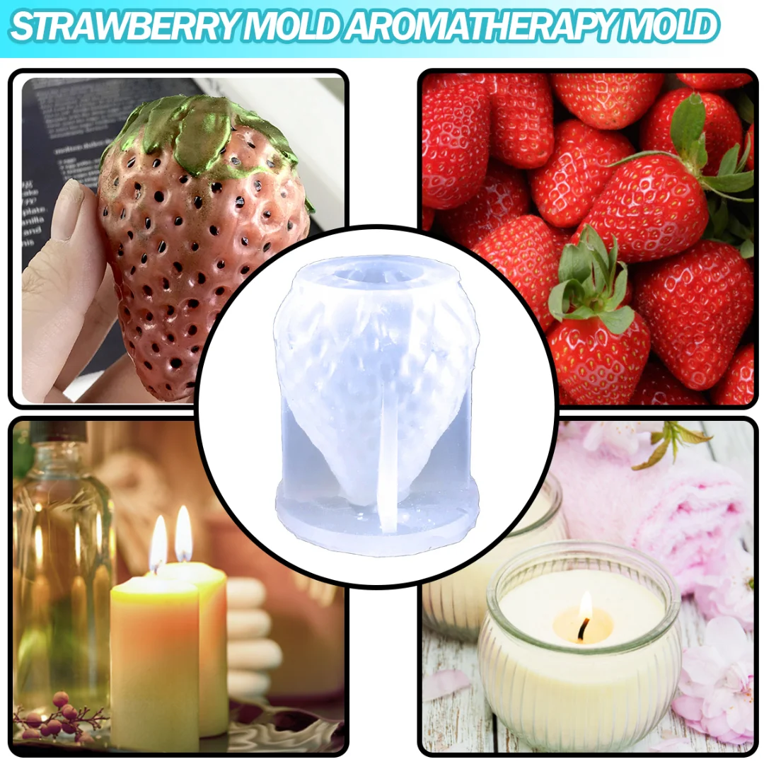 1pc DIY Big Strawberry Styling Candles Mold Tool Simulation Strawberries  Candle Chocolate Silicone Mould - AliExpress