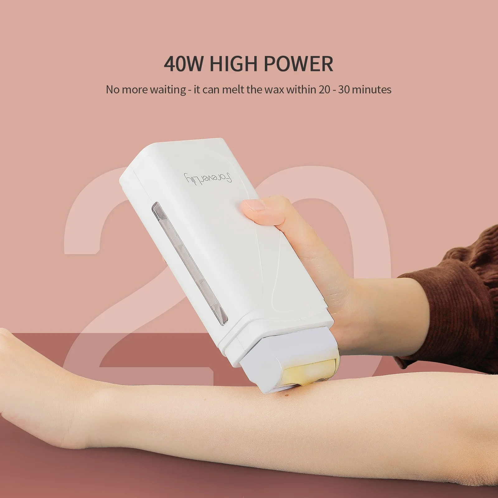 Foreverlily Portable Wax Roller Machine Electric Wax Warmer Depilatory Wax Heater Waxing Leg Warmer Hair Removal Roll On Wax