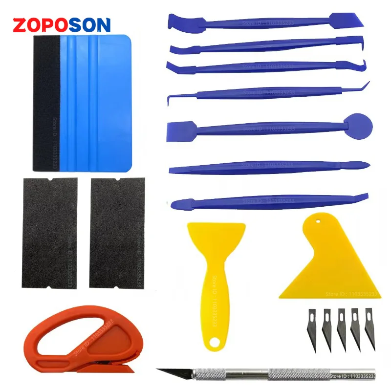 Car Wrapping Tools Window Tinting Squeegee Vinyl Squeegee Window Tint Squeegee Automotive Film Tools 19Pcs/10Pcs Car Wrapping Vinyl Tool Kit Window Film Tint Tools Car Wrap Sticks Edge Trimming Squeegee Tinting Felt Edge Squeegee