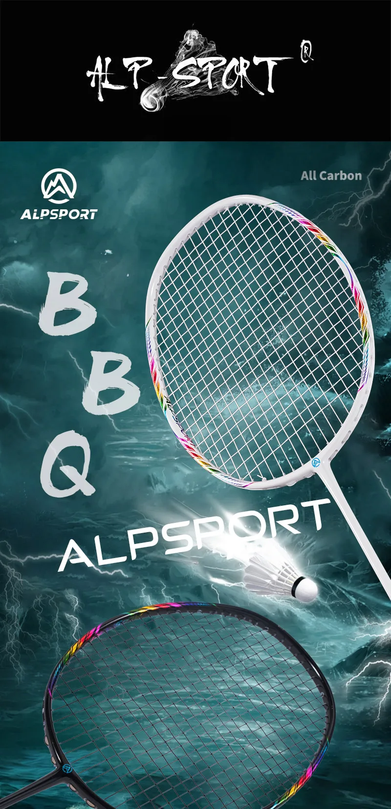 ALP BBQ 2.0 8U Badminton Racket 65g ultra-light Imported G5 T800 carbon fiber Rakets Professional Badminton Racket