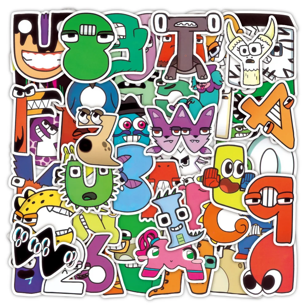 

10/52Pcs Funny Cartoon Anime Alphabet Lore Stickers For Laptop Luggage Phone Skateboard Waterproof Graffiti Helmet Car Decals