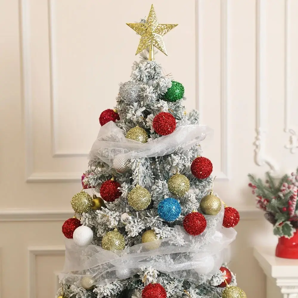 6Pcs/Set Creative Christmas Decoration Pendant Shiny Solid Color Christmas Tree Decoration 6cm Elegant Hanging Ball Ornament