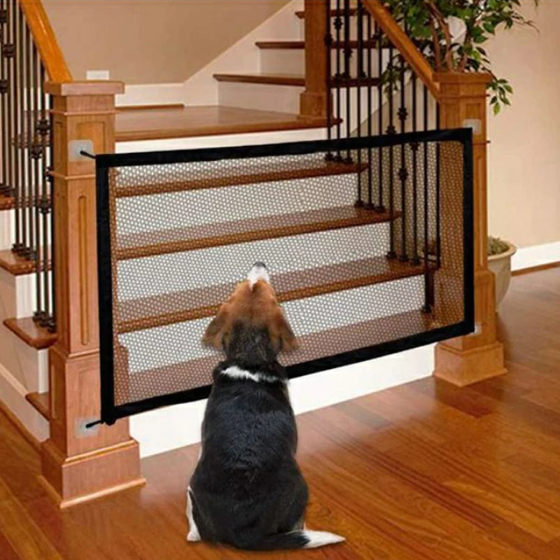 Portable Breathable Nylon Pet Gate Folding Stairs Entrance Guard