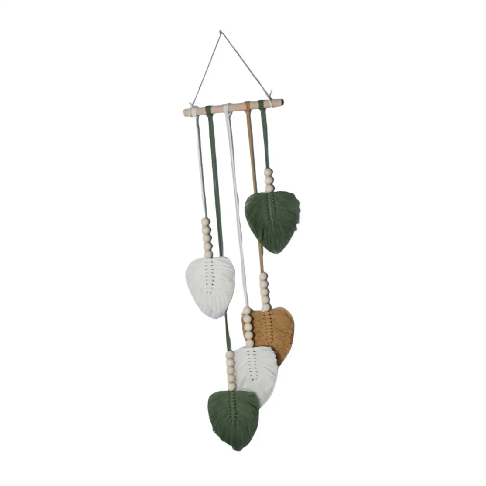 Leaves Woven Tapestry Gift Handmade Boho Wall Decoration for Wedding Bedroom