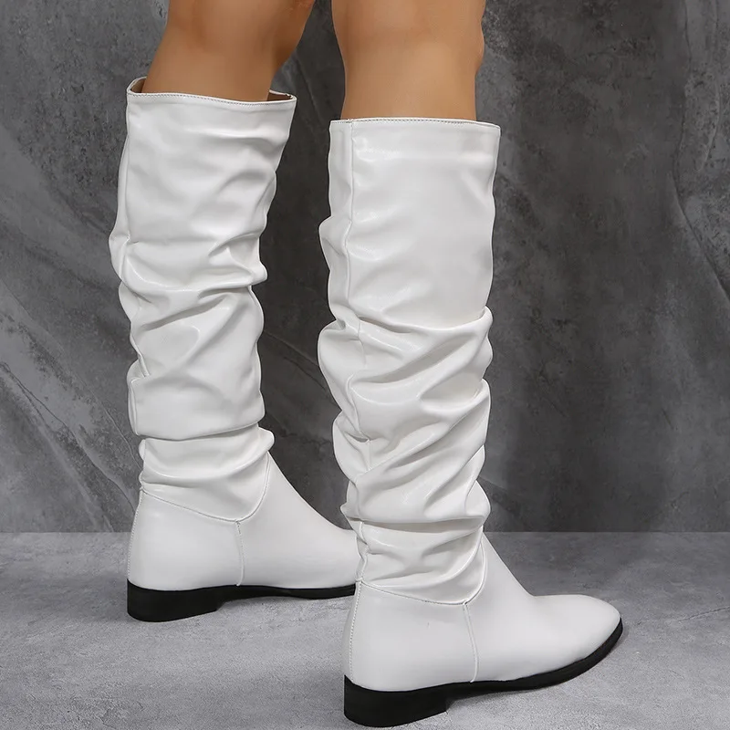 Fashion Shoes Women's Knee-High Boots Winter Knee High Boots High Sexy Heels The snow Boots Winter White Shoes Large size