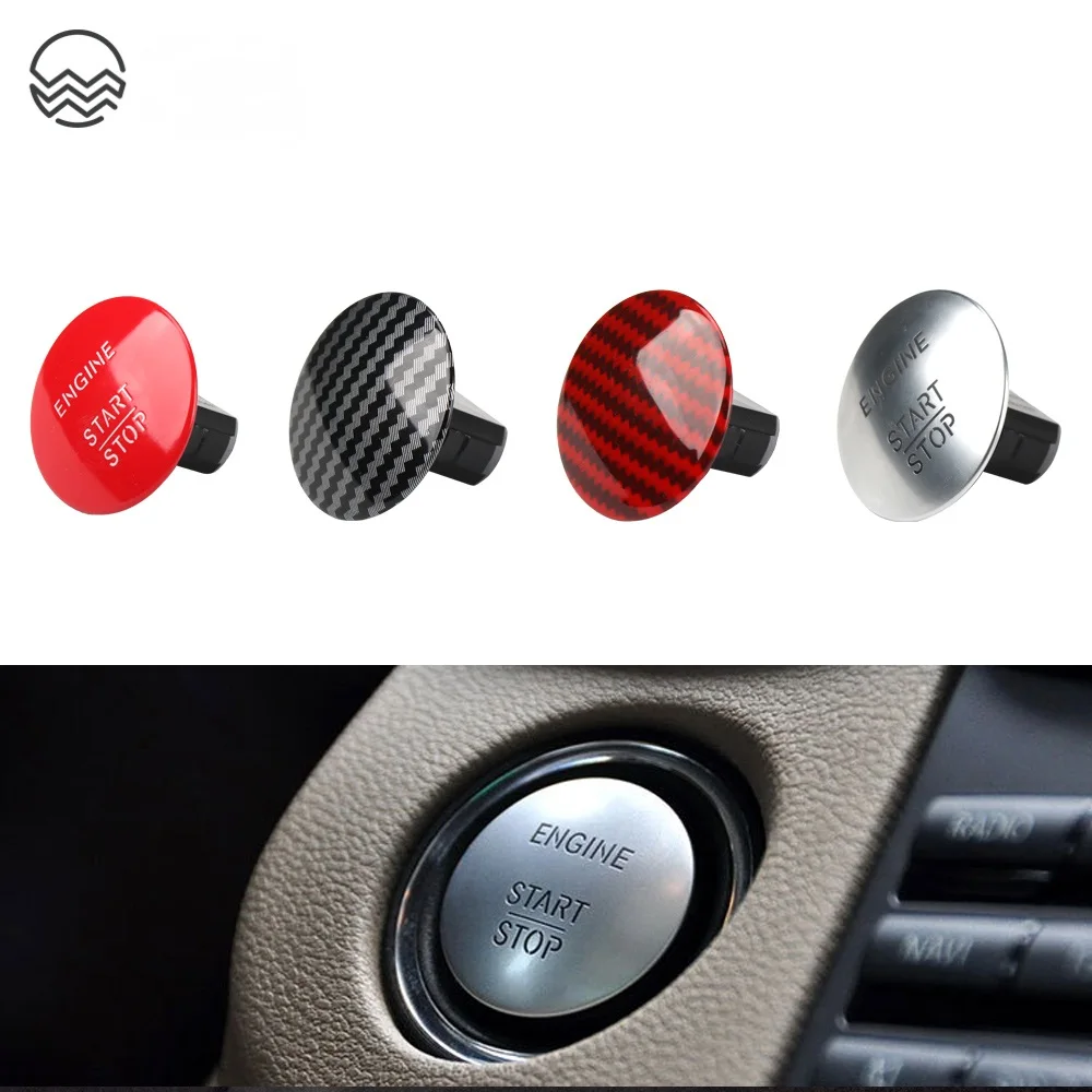 Keyless Start Stop One Button For Benz W164 W204 W205 2215450714 Red Black Carbon W222 W212 Engine Ignition Switch