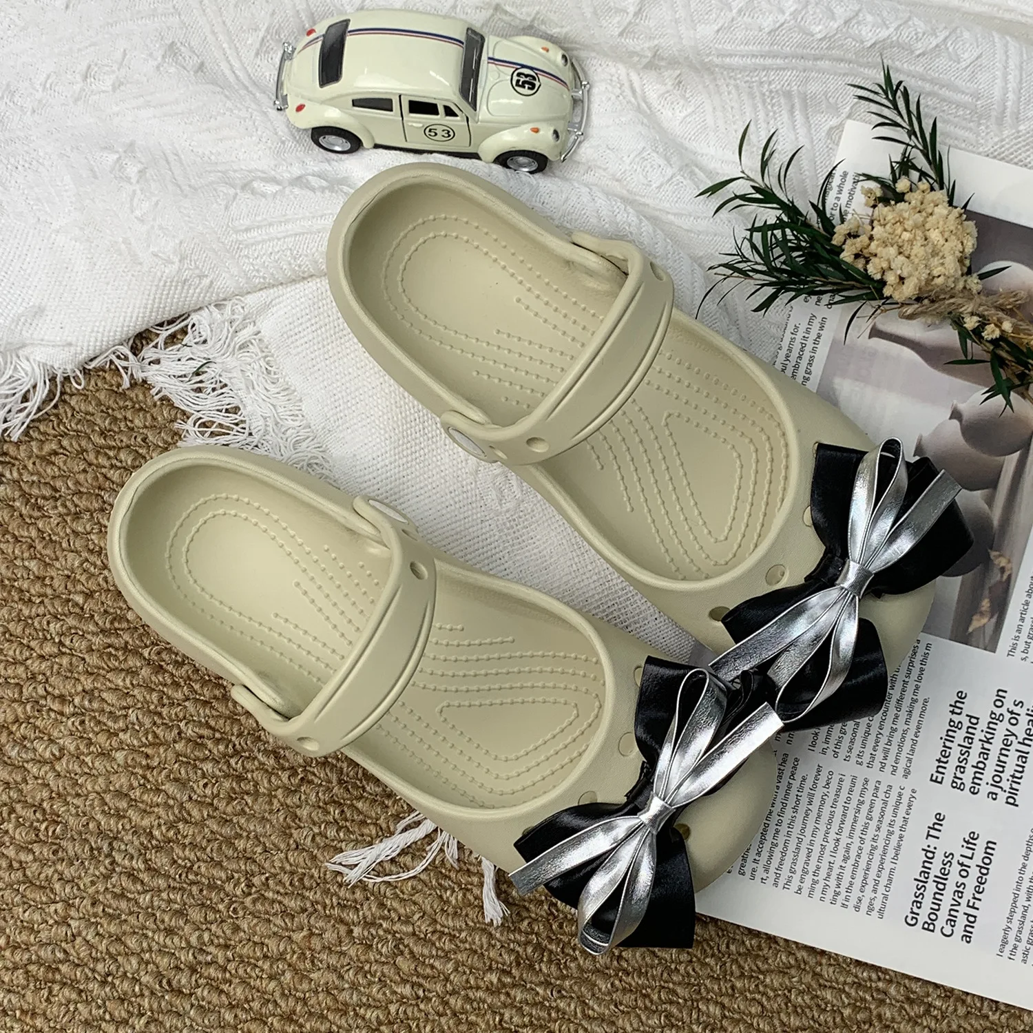 2026 ballet hole shoes platform slippers women's summer wear eva sandals non-slip Xiaohongshu Douyin women's explosion 5