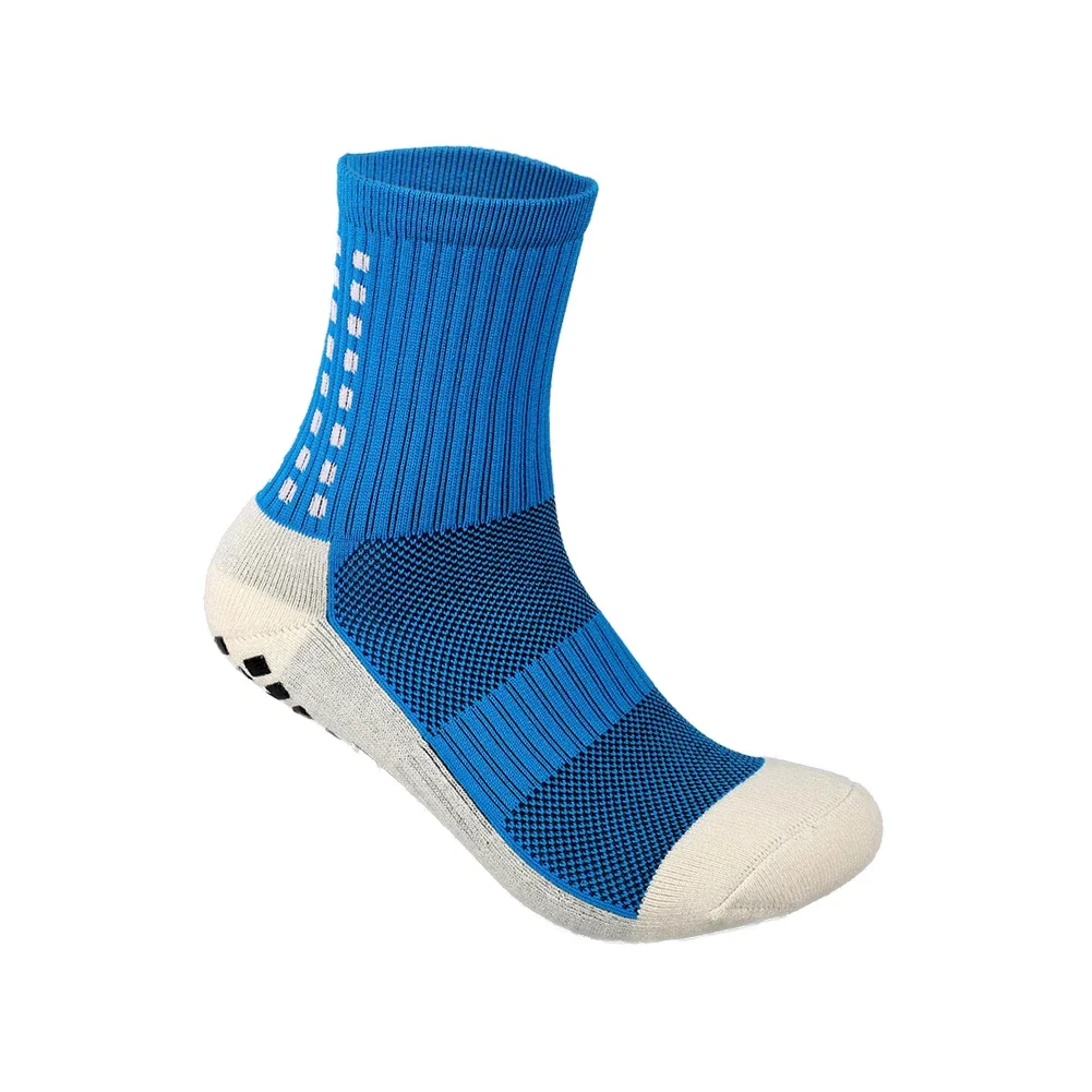 Unisex Anti Slip Cotton Sports Socks, Amortecimento Presente, Mid-Tube, Futebol, Basquete, Rugby, Beisebol