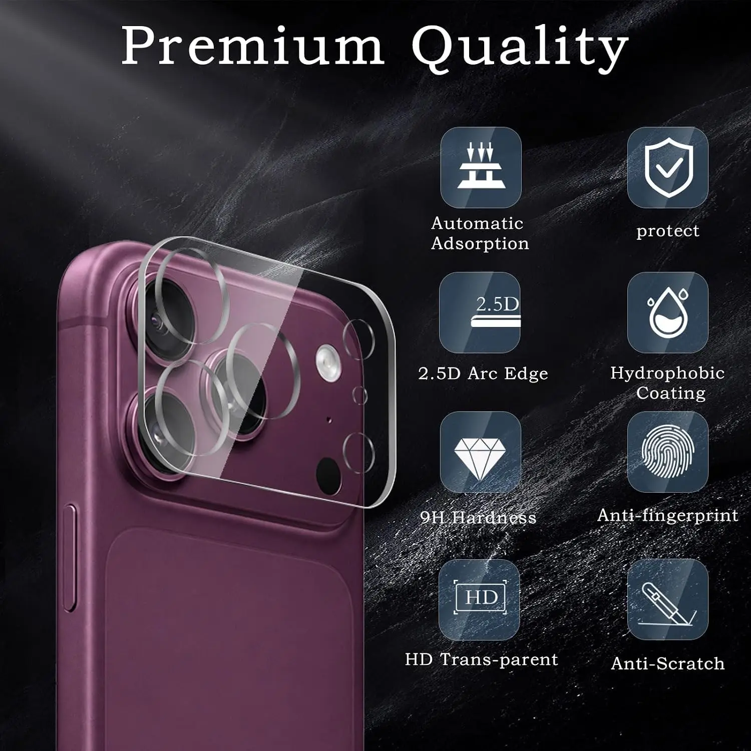 Premium Tempered Glass Camera Lens Protectors - Clear Anti-Scratch Films