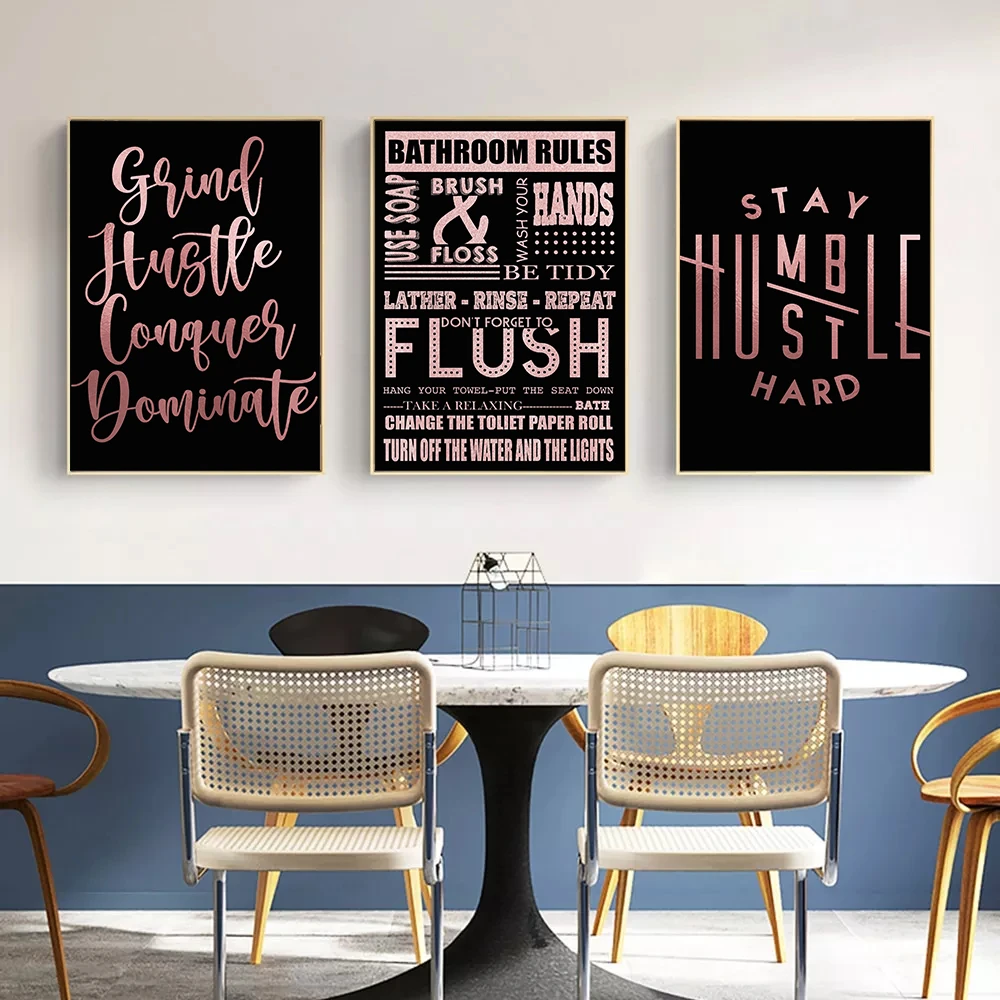 Quotes Family Bathroom Rules Love One Another Funny Wall Poster Print  Nordic Canvas Painting Art pictures Living Room Home Decor| | - AliExpress