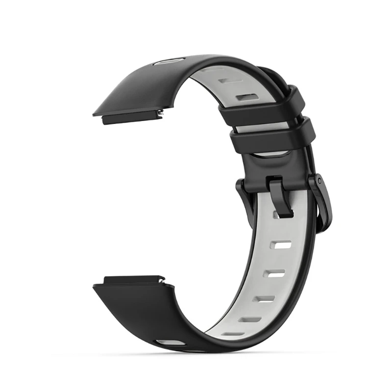 

E65A Compatible with HuaweiBand 7 Band Adjustable Silicone Washable Replace Strap Wristband Bracelet Waterproof Double Color
