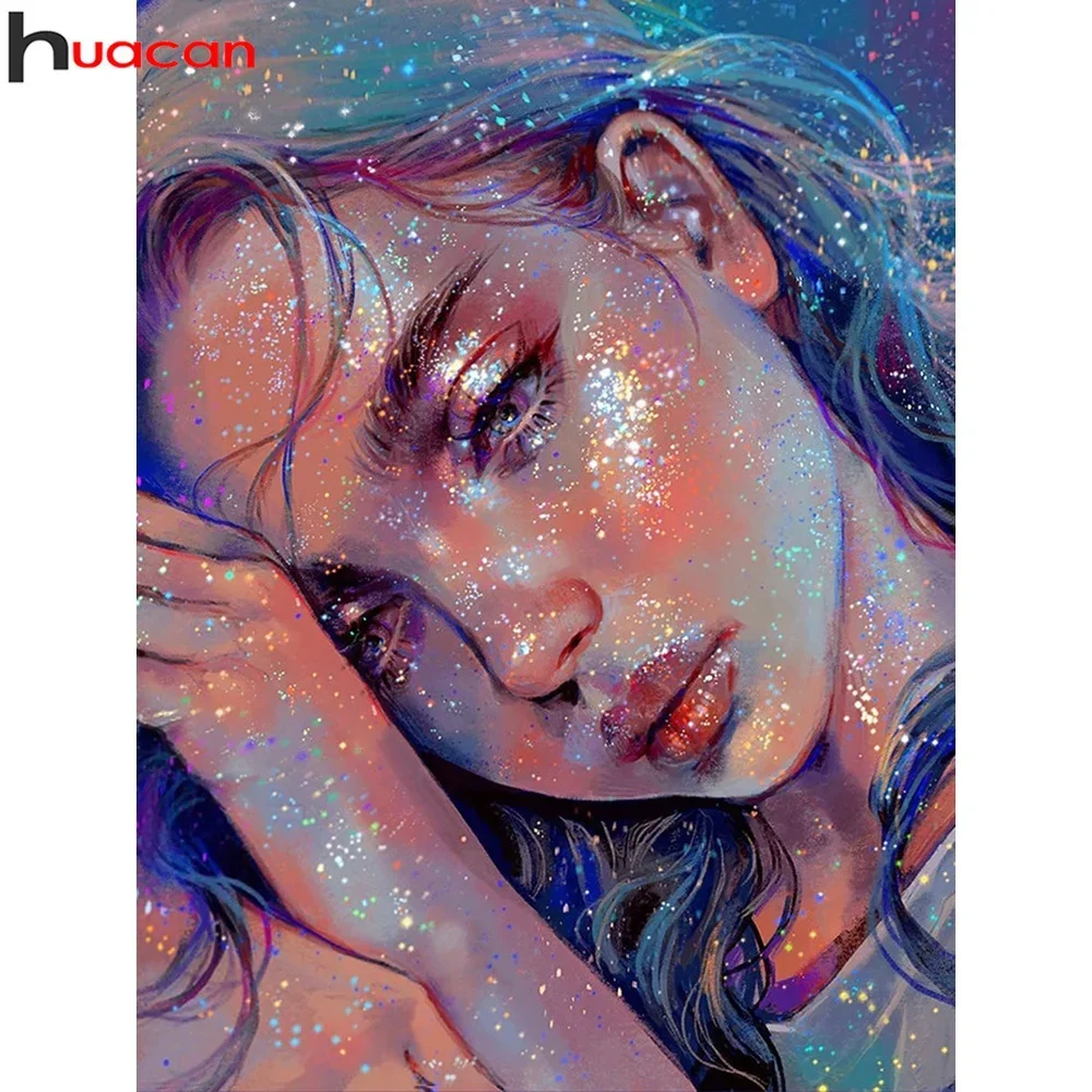 

Huacan Diy Diamond Painting Girl Fantasy Full Square/Round Diamond Mosaic Embroidery Woman Portrait Home Decor