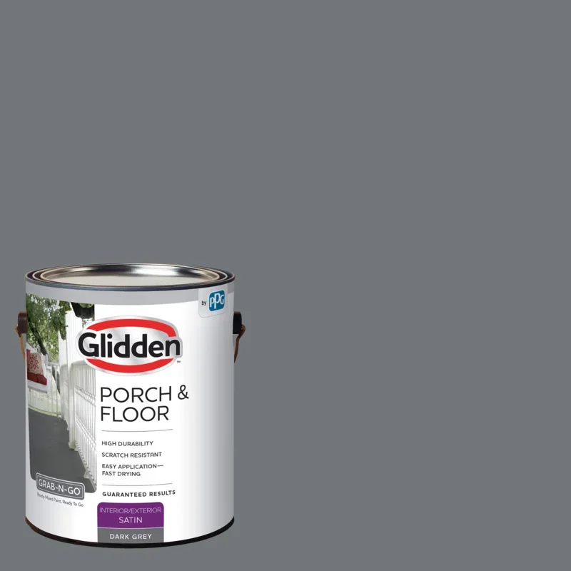 

Glidden Porch & Floor 1 gal. Dark Gray Satin Interior / Exterior Paint with Primer