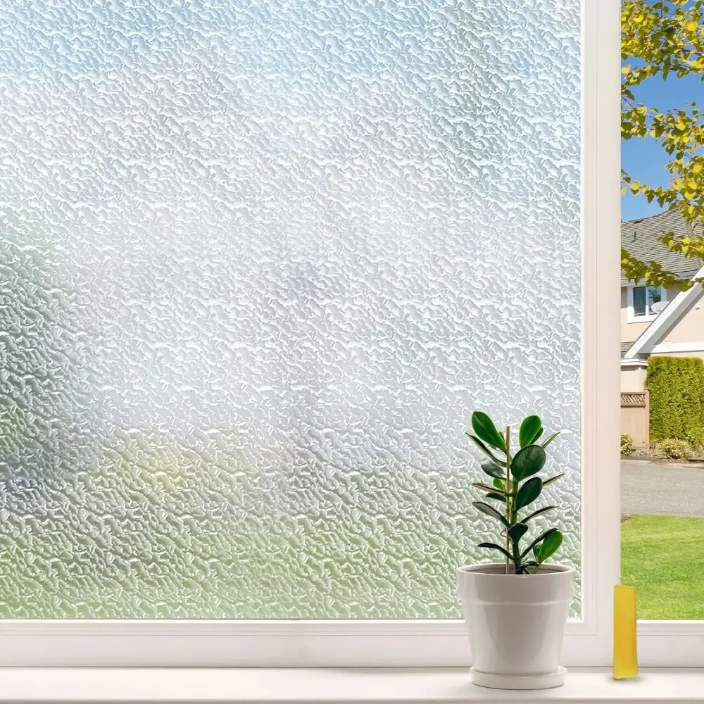 New Frosted Window Privacy Film Static Cling UV Blocking Frosted Glass ...