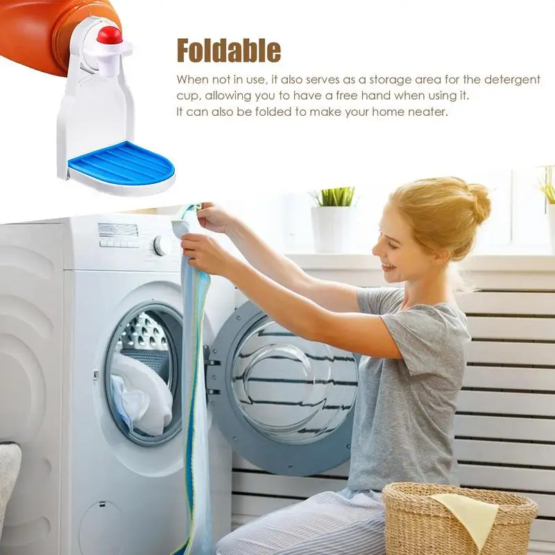Detergent Cup Holder Soap Tray Dispenser Organizer Drip Fit Catcher For Fabric Firmly Hold On Laundry Bottle Spouts Keep Washer 4