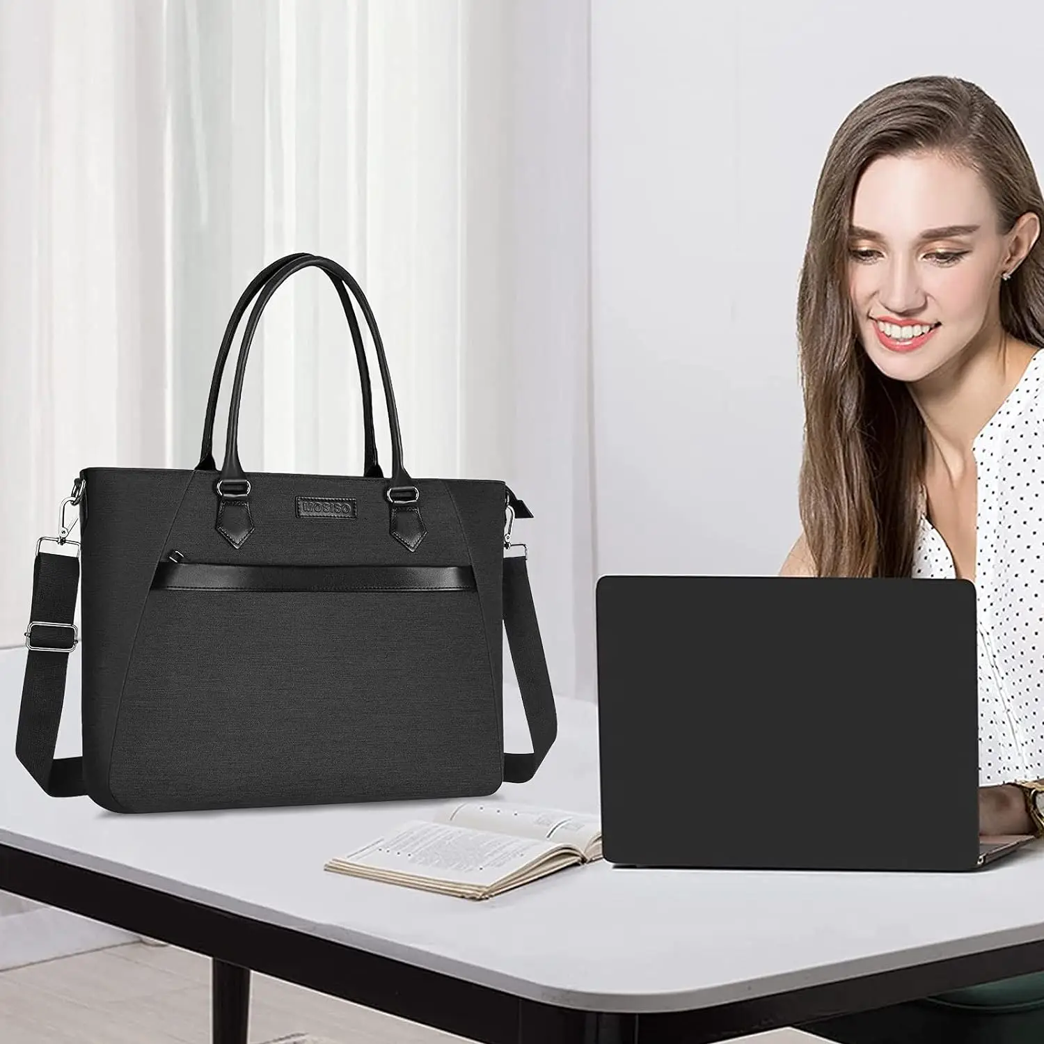Bolsala Portátil para Homens e Mulheres Bolsa de Ombro Estojo para Notebook Maleta Viagens de Trabalho Compras Negócios 17 173 - Imagem 6