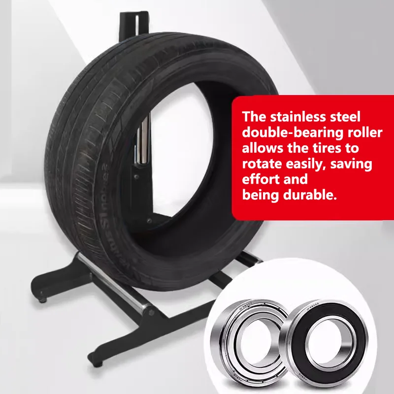 Tire Cleaning Bracket Rim Cleaning and Placement Bracket Roller-Type Tool with Rolling Function Tire Crystal Coating
