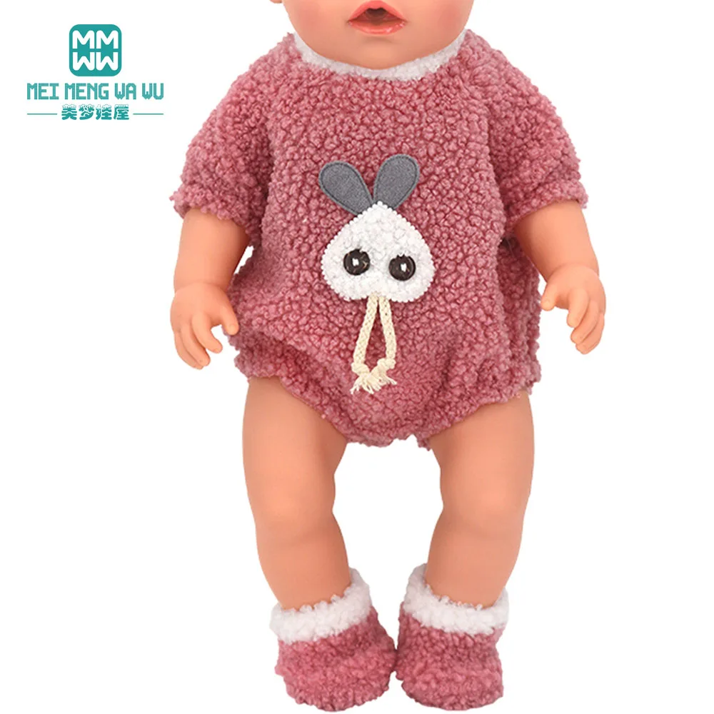 Kleidung für Puppen, passend für 43–45 cm große Spielzeug-Neugeborenenpuppen, Accessoires, modischer Strickanzug, Cartoon-Anzug – Detail 19