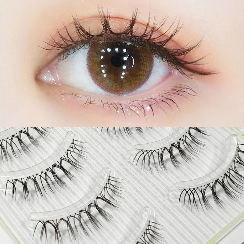 

5 Pairs mink lashes natural short long invisible thin band fake lashes curl soft eyelashes extension Beauty Ultra Light Air Lash