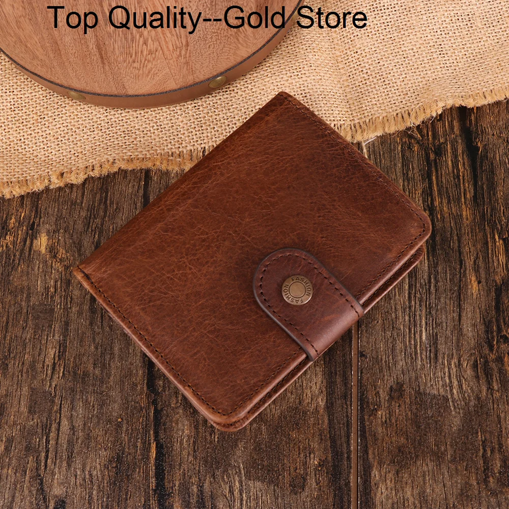 

Leather men's wallet multi-card money clip Rfdi luxury business retro leather Small coin purse Card holder bag