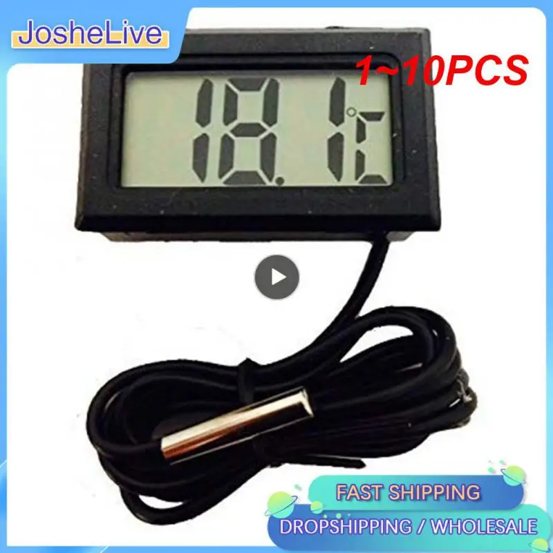 

1~10PCS Embedded Mini Digital Termometro Termometer With Probe And Battery LCD Display -50-110°C For Indoor Fridge Aquarium Home