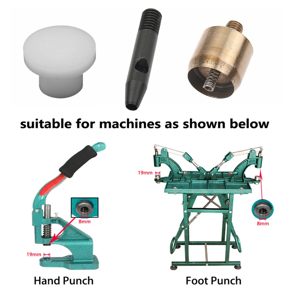 Eyelet Grommet Tool Kit 5-22mm Metal Punch Hole Dies for Hand Punch Press Thick Cloth Leathercraft Curtain Sewing