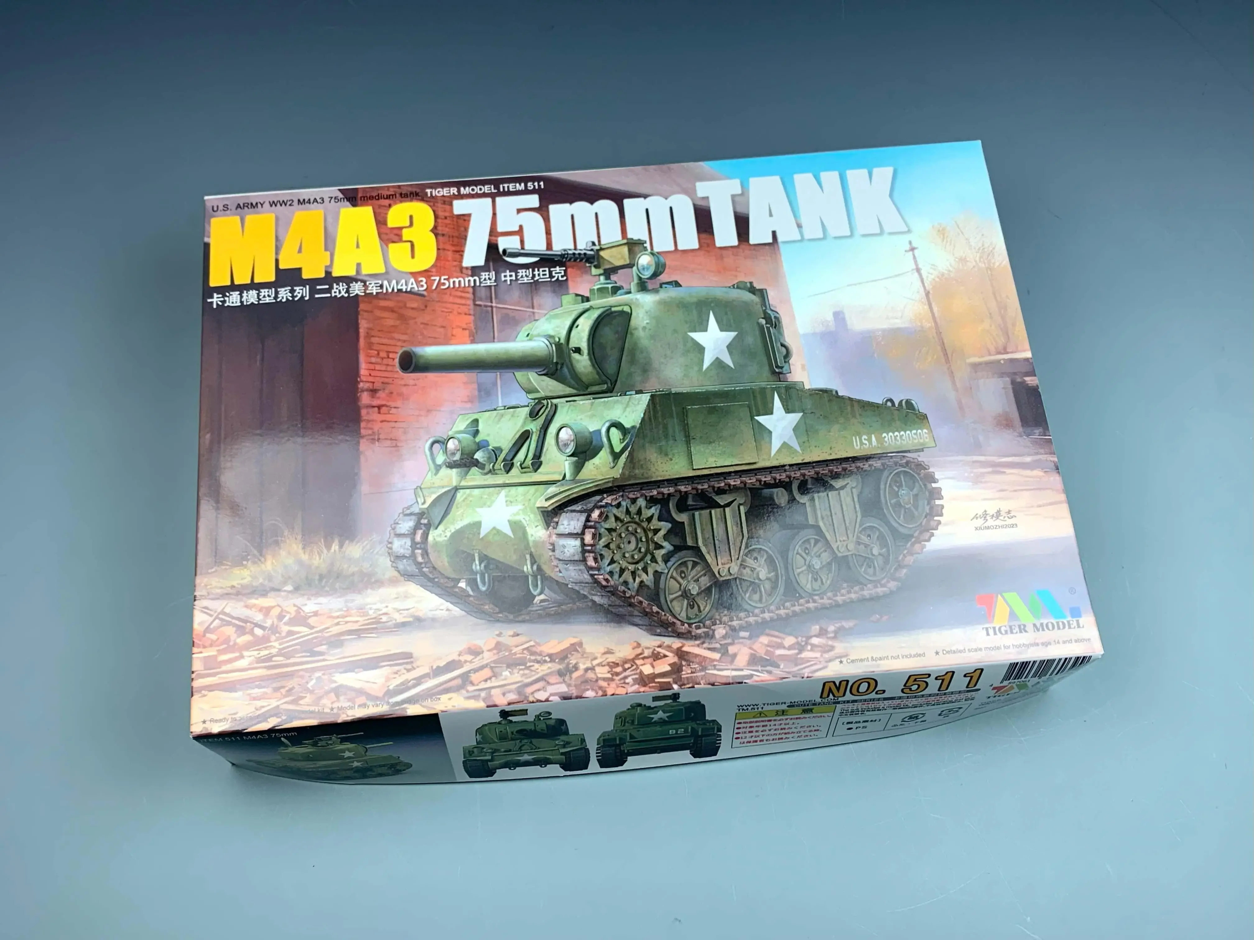 

Модель Tiger 511 армейская WW2 M4A3 75 мм средняя модель танка