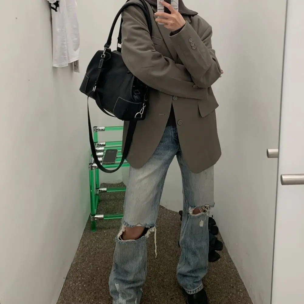 Girls Crossbody Tote Bags Women High-capacity Grunge Y2k Aesthetic Shoulder Bag Vintage Simple Fashion Casual Handbags All Match