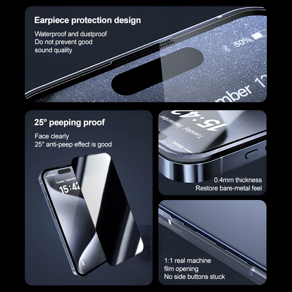 Effortless Install Privacy Tempered Glass Screen Protector