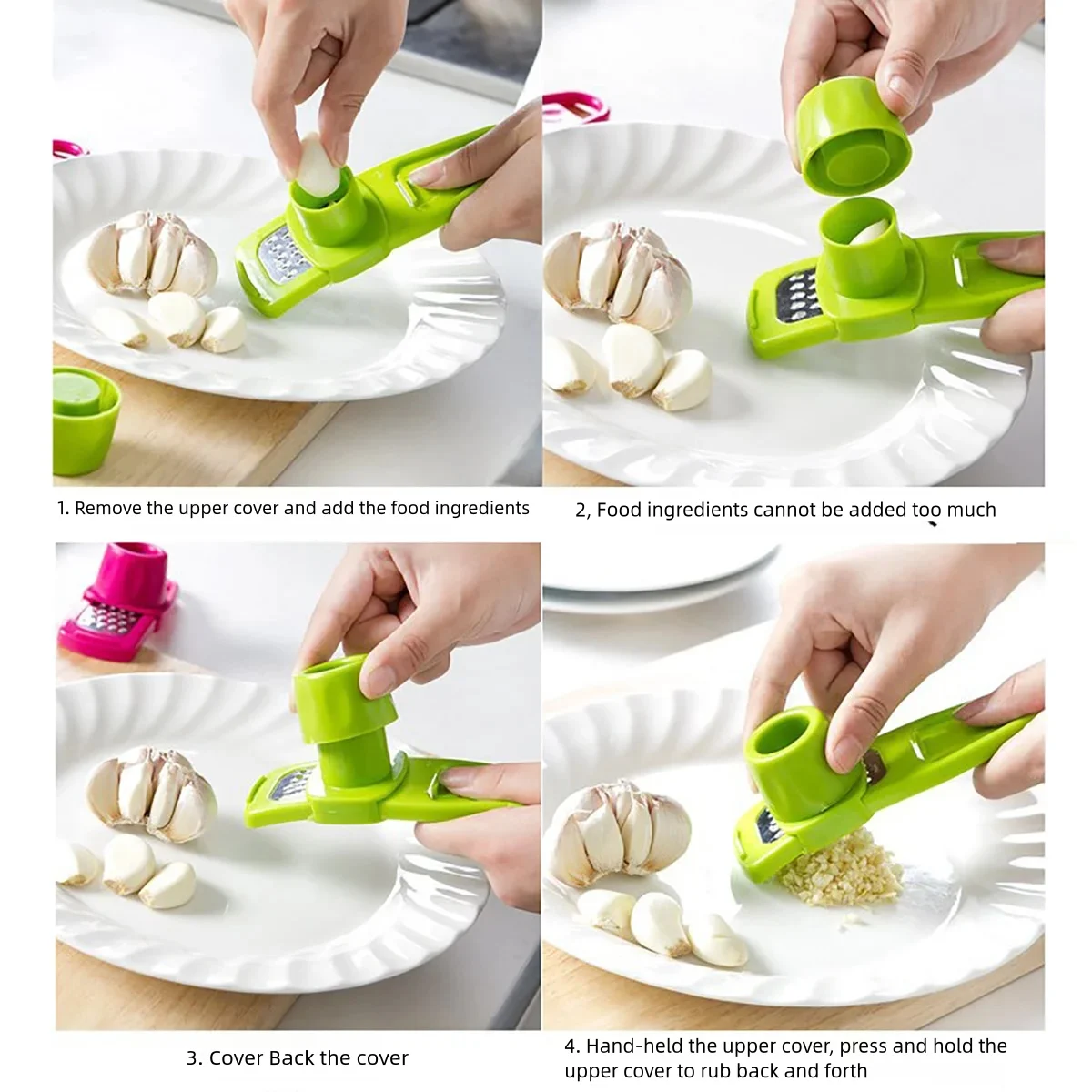 Garlic Ginger Grater Grinder Spice Mill Kitchen Tools Cooking Utensil thumbnail 4