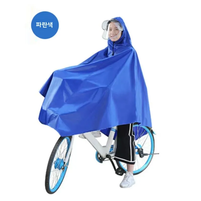두꺼운 옥스포드 천 자전거 레인코트 공용 자전거용 더블 후드 유니섹스 성인 사이클링 레인코트 (캡 엣지 포함)