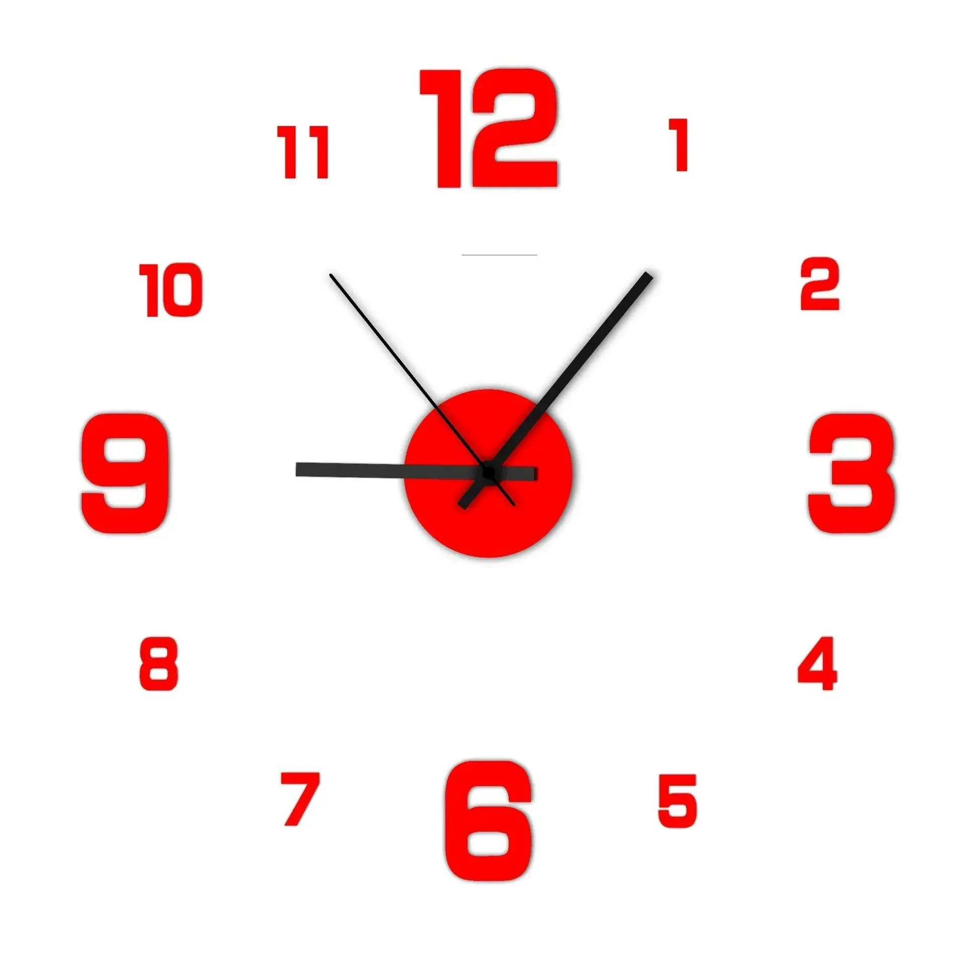 Modern 3D DIY Quartz Wall Clock with Acrylic Mirror Sticker